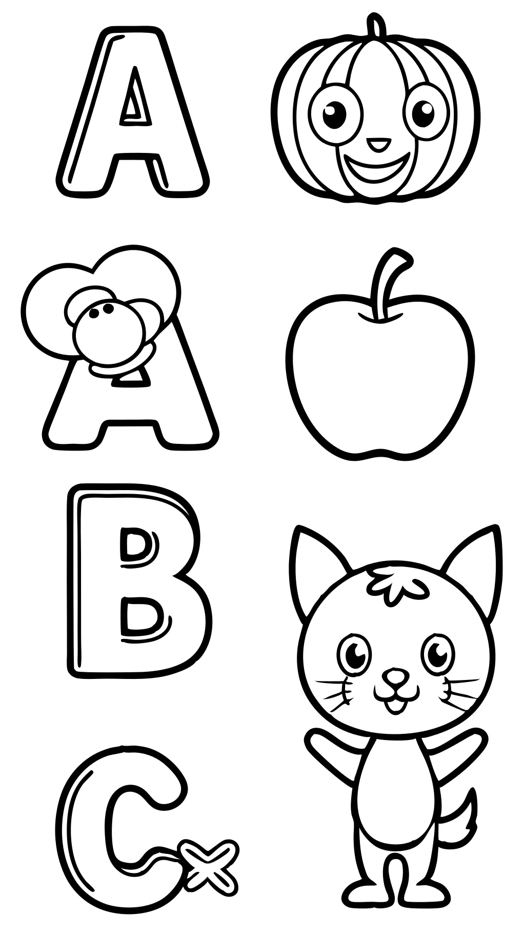 coloriages pour les lettres de l’alphabet